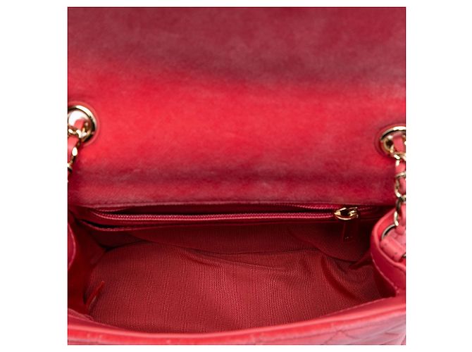 Borsa a tracolla Chanel Mini Square Classic Velvet Pearl Crush Single Flap rosa - vista 4