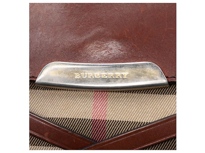 Bolsa transversal Abbott em couro marrom e lona House Check da Burberry - vista 5