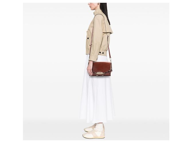 Bolsa transversal Abbott em couro marrom e lona House Check da Burberry - vista 6