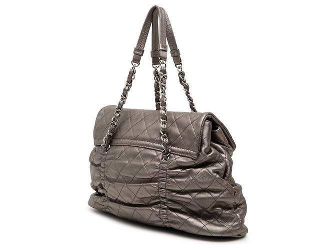 Borsa Chanel Quilted Metallic Lambskin Sharpei Argentata Argento - vista 2