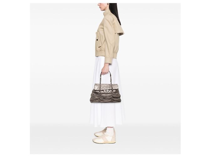 Borsa Chanel Quilted Metallic Lambskin Sharpei Argentata Argento - vista 6
