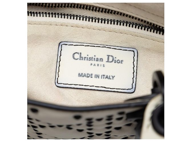 Borsa Lady Dior Mini Ultra Matte in pelle di vitello Cannage Studded bianca - vista 5