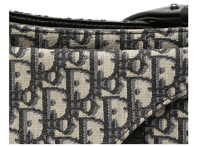 Borsa Saddle in tela Oblique Dior blu mini - vista 6