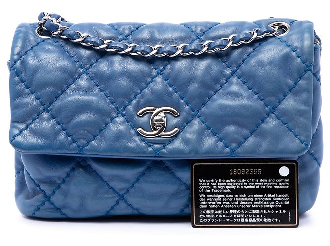 Borsa a tracolla Chanel Love Me Tender piccola in pelle di vitello blu - vista 7