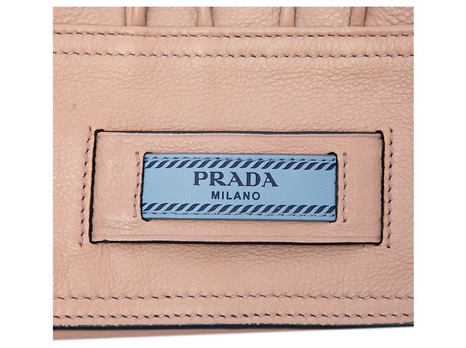 Borsa Etiquette in pelle di vitello marrone Prada - vista 5