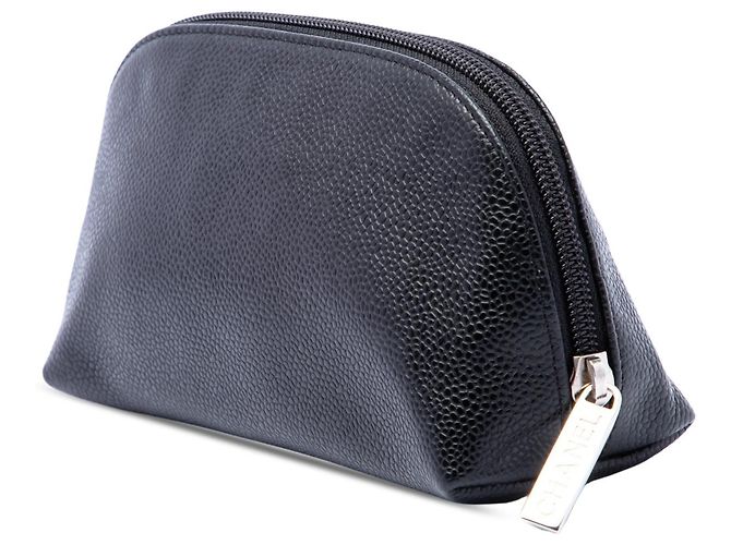 Beauty case Chanel CC Caviar nero - vista 2