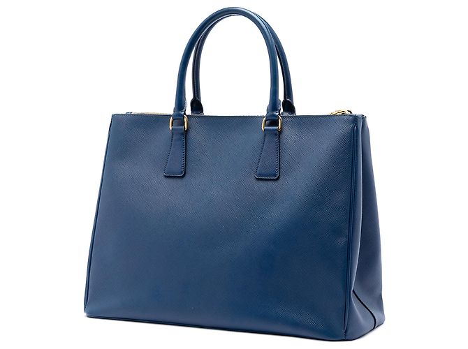 Tote Prada Large Saffiano Lux Galleria Double Zip Blu - vista 2
