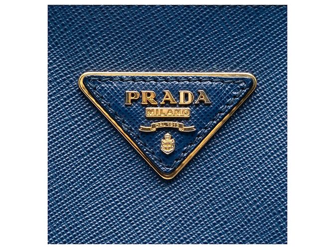 Tote Prada Large Saffiano Lux Galleria Double Zip Blu - vista 5