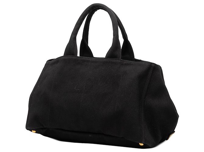 Borsa Tote e Borsa a tracolla Prada Large Canvas Canapa Logo nera Nero - vista 2