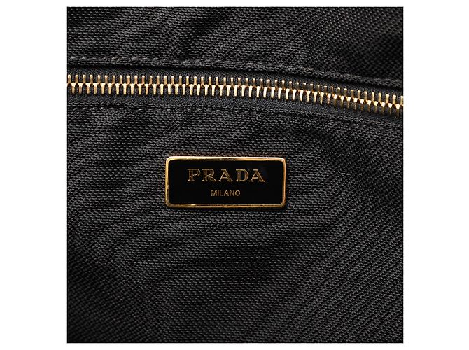Borsa Tote e Borsa a tracolla Prada Large Canvas Canapa Logo nera Nero - vista 5
