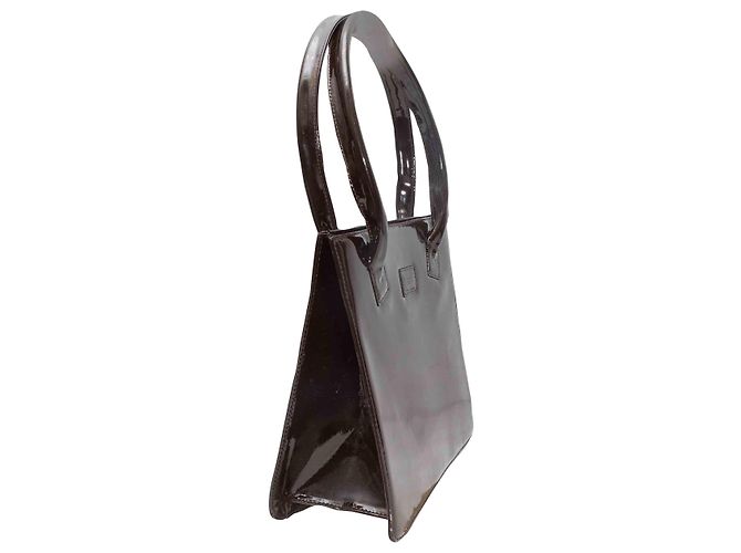 Borsa a mano in pelle vernice marrone Dolce & Gabbana - vista 2