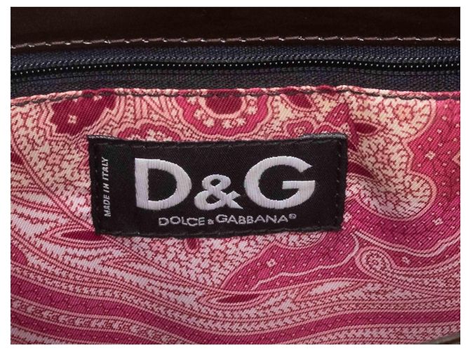 Borsa a mano in pelle vernice marrone Dolce & Gabbana - vista 5