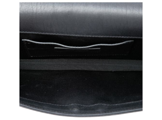 Clutch in pelle con monogramma e borchie nero Saint Laurent - vista 4