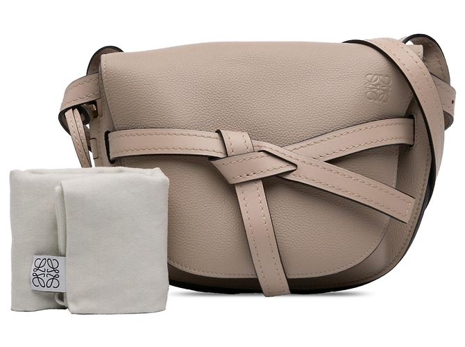 Piccola borsa a tracolla in pelle beige LOEWE Gate - vista 7