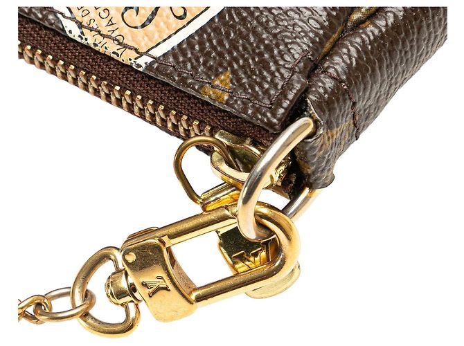 Borsa Louis Vuitton Monogram Patch Mini Pochette Accessoires marrone - vista 7