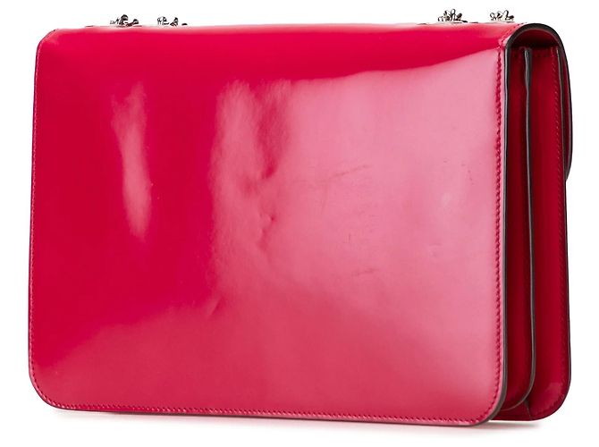 Borsa a tracolla Gucci Medium Patent Dollar Interlocking G rossa Rosso - vista 2