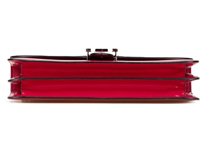 Borsa a tracolla Gucci Medium Patent Dollar Interlocking G rossa Rosso - vista 3