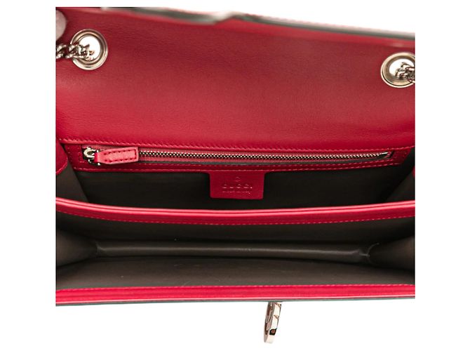 Borsa a tracolla Gucci Medium Patent Dollar Interlocking G rossa Rosso - vista 4