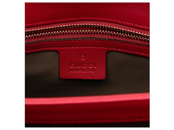 Borsa a tracolla Gucci Medium Patent Dollar Interlocking G rossa Rosso - vista 5