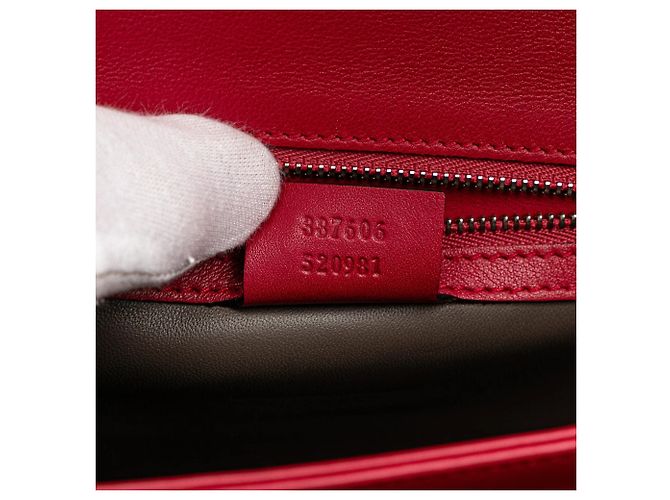 Borsa a tracolla Gucci Medium Patent Dollar Interlocking G rossa Rosso - vista 6