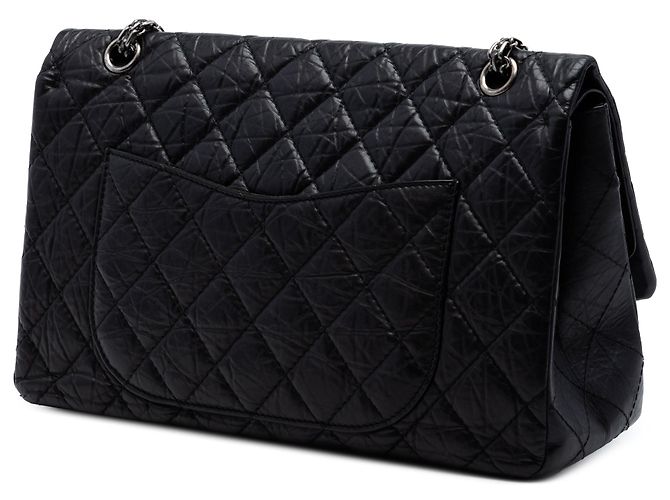 Bolso de hombro Chanel Reissue 2.55 Double Flap 227 en piel de becerro envejecida acolchada negra Negro - vista 2