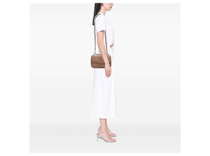 Borsa Prada Medium Soft Calf Impunture Diagramme Beige - vista 6