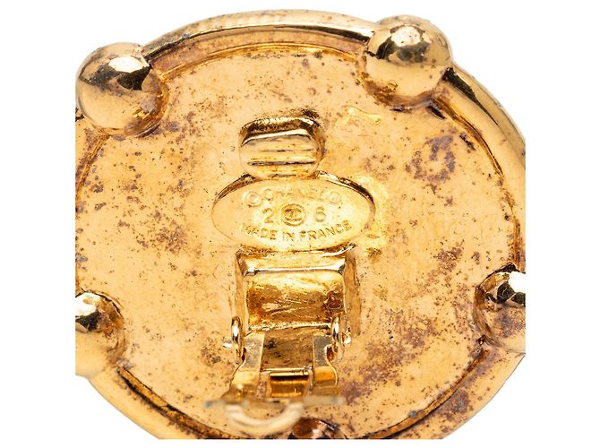 Orecchini a clip rotondi Chanel CC placcati oro D'oro - vista 3