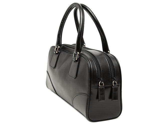Borsa bowling in pelle di vitello morbida nera Prada Nero - vista 2
