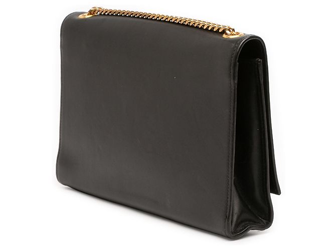 Saint Laurent Borsa a tracolla Kate Classic Monogram in pelle di vitello liscia nera, misura Medium Nero - vista 2