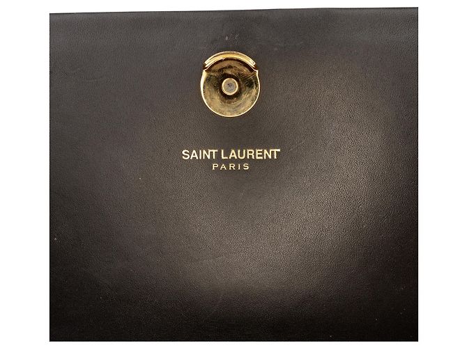 Saint Laurent Borsa a tracolla Kate Classic Monogram in pelle di vitello liscia nera, misura Medium Nero - vista 5
