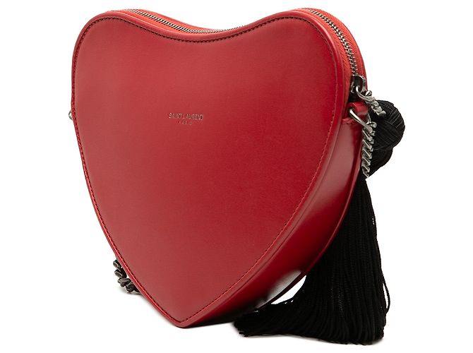 Borsa a tracolla Sac Coeur con nappa in pelle di vitello monogrammata rossa Saint Laurent - vista 2