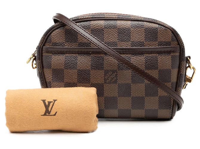 Borsa a tracolla Louis Vuitton Damier Ebene Ipanema marrone - vista 8