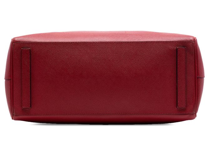 Borsa shopper Prada Saffiano Lux a doppio manico rossa Rosso - vista 3