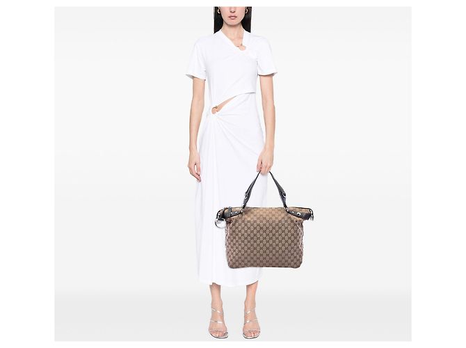 Borsa Gucci GG Canvas Icon Bit Beige - vista 6