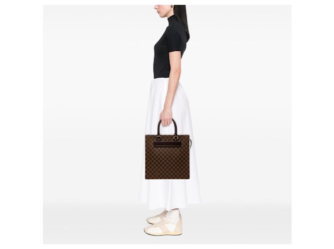 Borsa Tote Venice Sac Plat GM in Damier Ebene marrone Louis Vuitton - vista 7