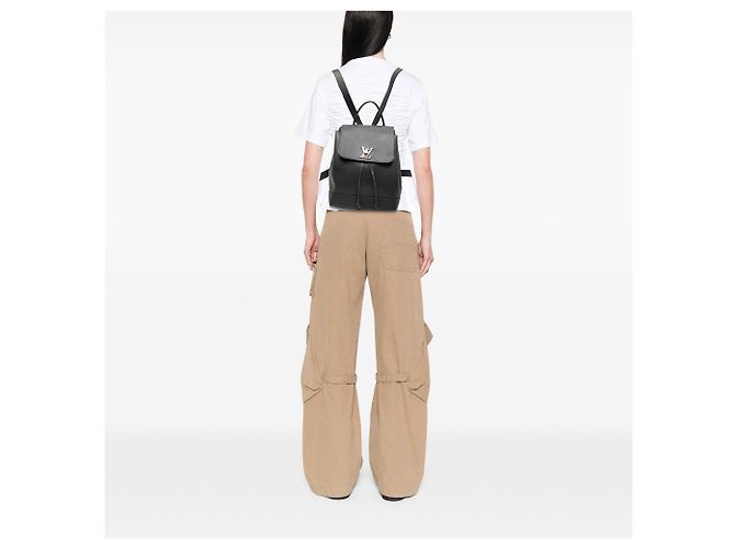 Zaino Louis Vuitton Taurillon Lockme nero - vista 7