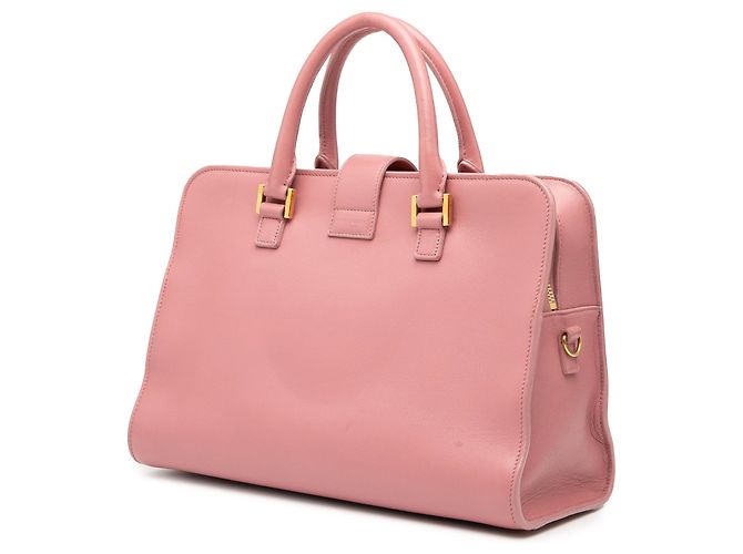Piccola borsa cabas in pelle con monogramma rosa Saint Laurent - vista 2