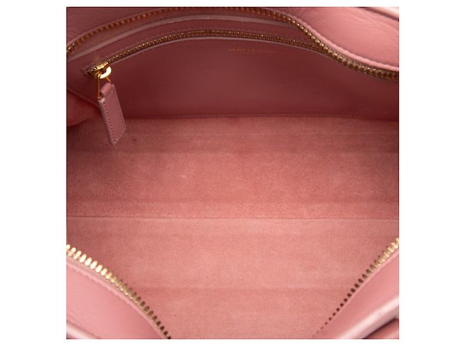 Piccola borsa cabas in pelle con monogramma rosa Saint Laurent - vista 4