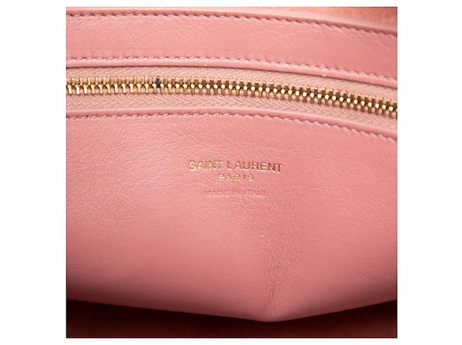 Piccola borsa cabas in pelle con monogramma rosa Saint Laurent - vista 5