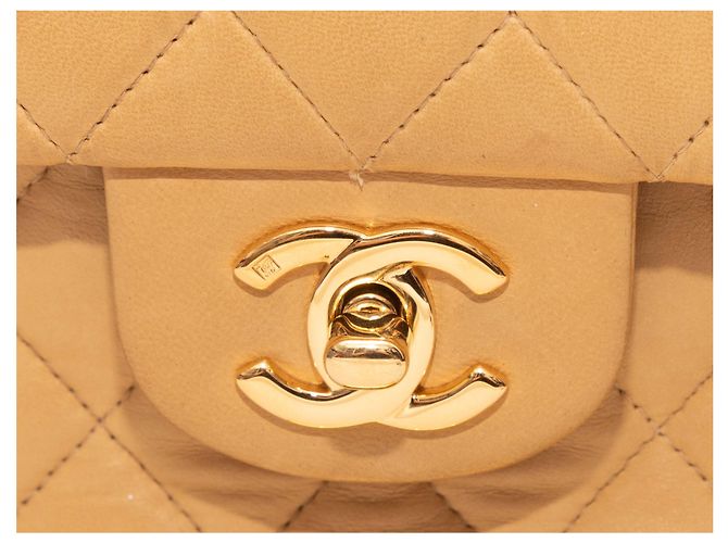 Tan Chanel 2002 Small Double Flap Bag Camel - view 7