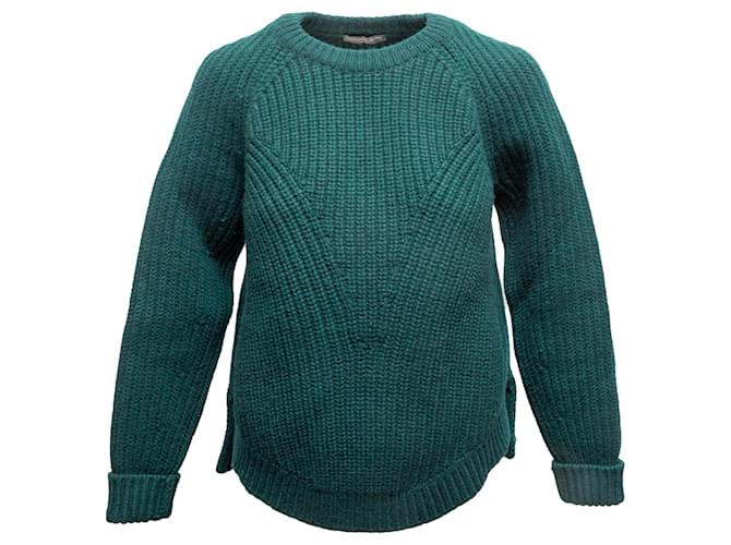 Dunkelgrüner Alexander McQueen Woll- und Kaschmirpullover Größe US M - Ansicht 2
