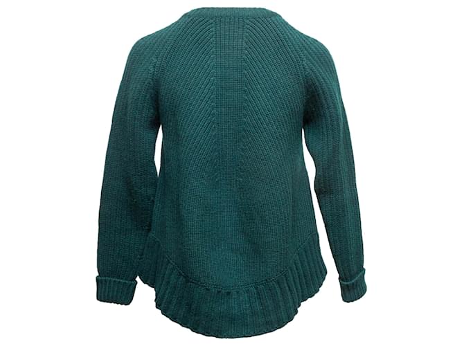 Dunkelgrüner Alexander McQueen Woll- und Kaschmirpullover Größe US M - Ansicht 4
