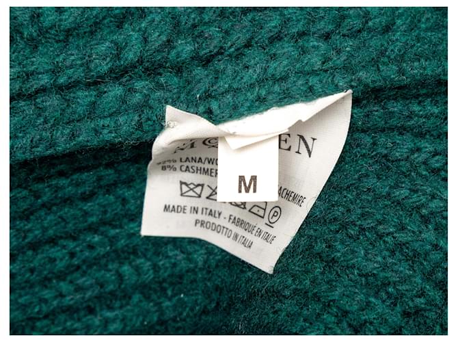 Dunkelgrüner Alexander McQueen Woll- und Kaschmirpullover Größe US M - Ansicht 6
