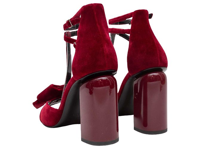 Sandali con tacco a T-strap in velluto rosso Pierre Hardy Taglia 37.5 - vista 4