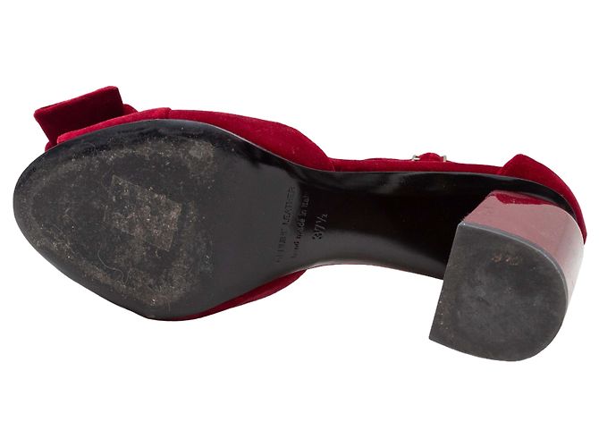 Sandali con tacco a T-strap in velluto rosso Pierre Hardy Taglia 37.5 - vista 5
