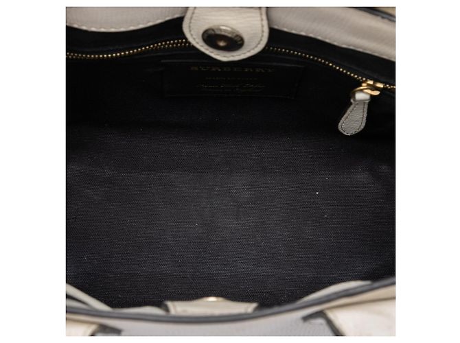 Borsa a tracolla Burberry Small in pelle bianca e House Check Bianco - vista 4