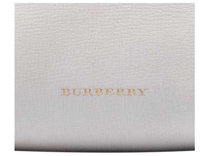 Borsa a tracolla Burberry Small in pelle bianca e House Check Bianco - vista 5