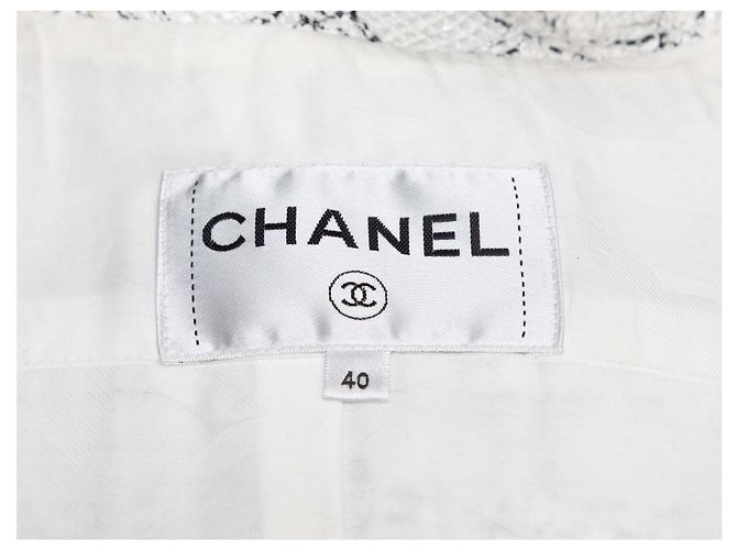 White & Black Chanel Checked Tweed Blazer Size FR 40 - view 4