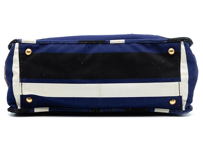 Blauer Prada Canapa Canvas Pattina Satchel - Ansicht 3