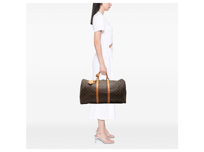 Borsa da viaggio Louis Vuitton Monogram Keepall 55 marrone - vista 7